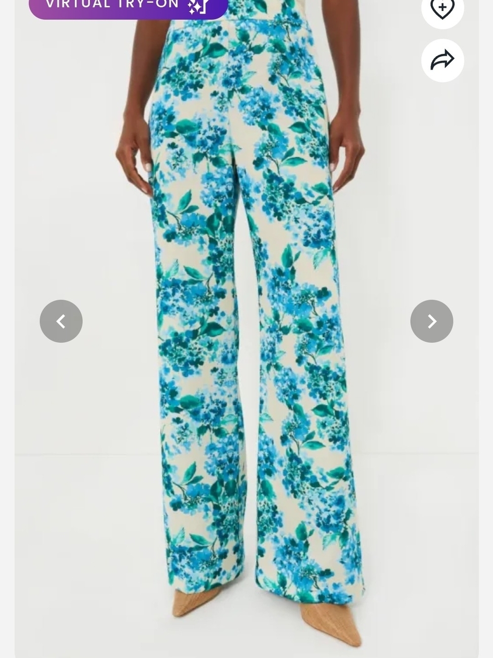 Tuckernuck Aqua Floral Wide-Leg Trousers - Size XL